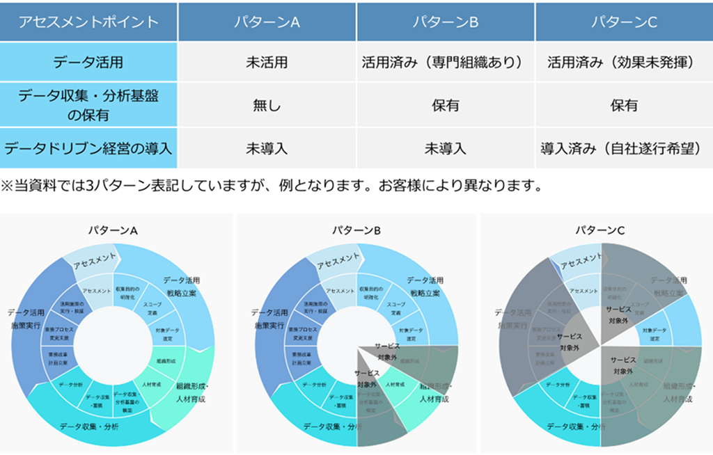 円グラフで表したパターン例